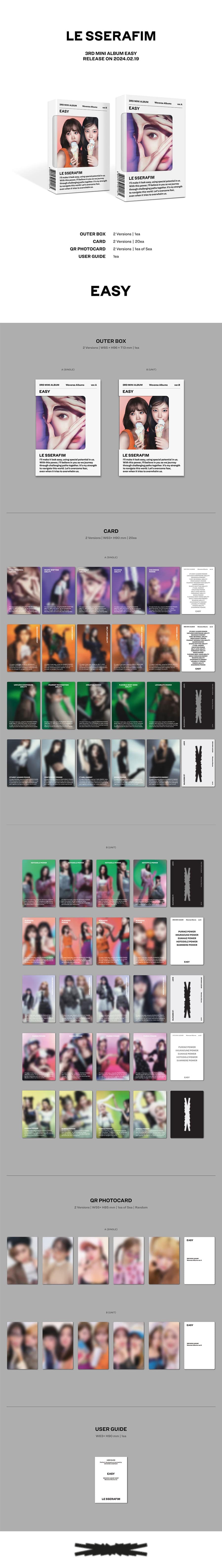 LE SSERAFIM – 3rd Mini Album [EASY] (Weverse Albums ver.)