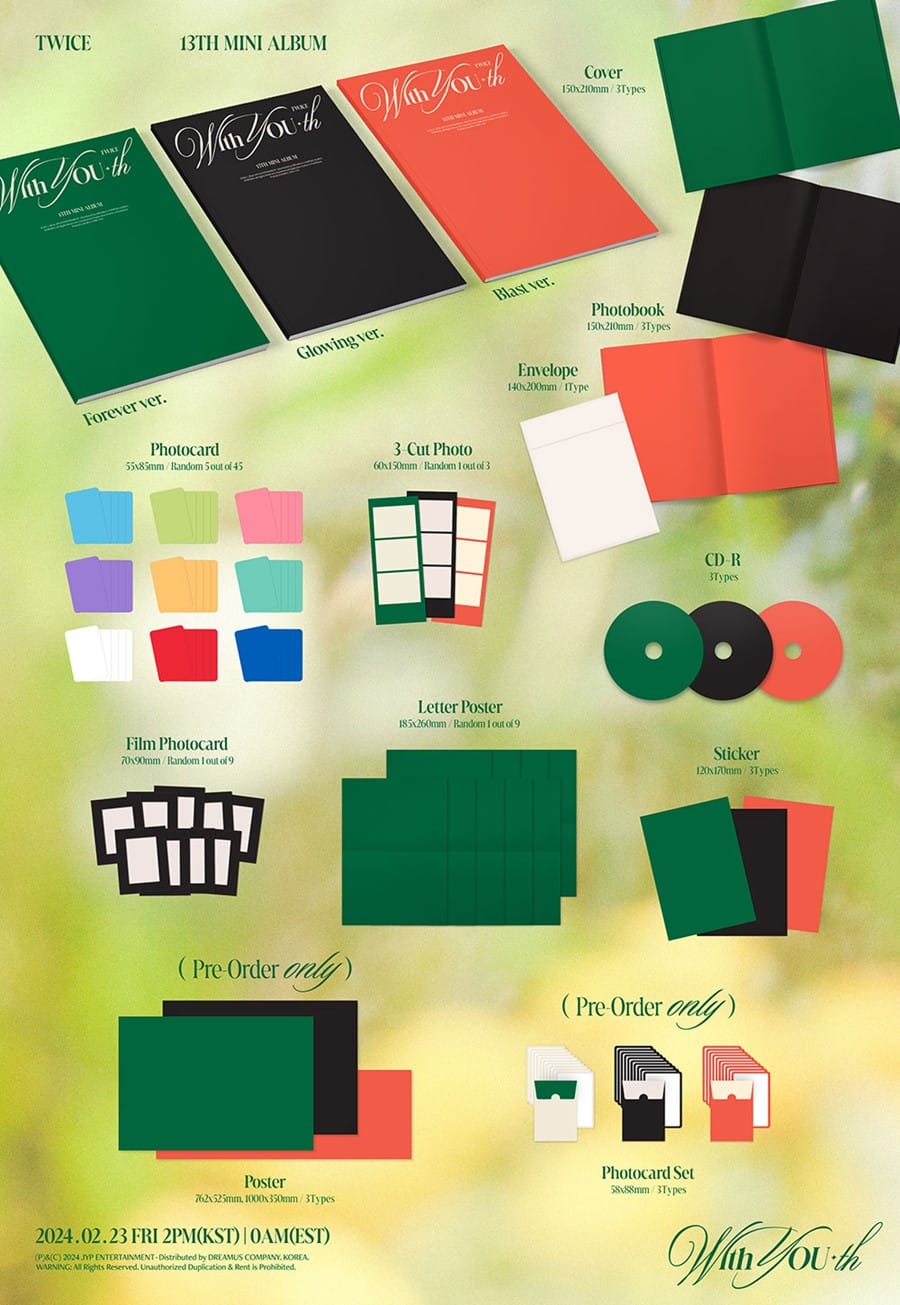 [WITHMUU POB] TWICE - 13th Mini Album [With YOU-th] (SET)